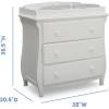 imageDelta Children Lancaster 3 Drawer Dresser with Changing Top and Interlocking Drawers  Greenguard Gold Certified GreyBianca White