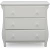 imageDelta Children Lancaster 3 Drawer Dresser with Changing Top and Interlocking Drawers  Greenguard Gold Certified GreyBianca White