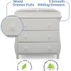 imageDelta Children Lancaster 3 Drawer Dresser with Changing Top and Interlocking Drawers  Greenguard Gold Certified GreyBianca White