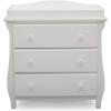 imageDelta Children Lancaster 3 Drawer Dresser with Changing Top and Interlocking Drawers  Greenguard Gold Certified GreyBianca White