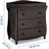 imageDelta Children Lancaster 3 Drawer Dresser with Changing Top and Interlocking Drawers  Greenguard Gold Certified GreyDark Chocolate