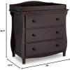 imageDelta Children Lancaster 3 Drawer Dresser with Changing Top and Interlocking Drawers  Greenguard Gold Certified GreyDark Chocolate
