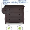 imageDelta Children Lancaster 3 Drawer Dresser with Changing Top and Interlocking Drawers  Greenguard Gold Certified GreyDark Chocolate