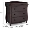imageDelta Children Lancaster 3 Drawer Dresser with Changing Top and Interlocking Drawers  Greenguard Gold Certified GreyDark Chocolate