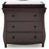 imageDelta Children Lancaster 3 Drawer Dresser with Changing Top and Interlocking Drawers  Greenguard Gold Certified GreyDark Chocolate