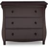 imageDelta Children Lancaster 3 Drawer Dresser with Changing Top and Interlocking Drawers  Greenguard Gold Certified GreyDark Chocolate