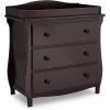 imageDelta Children Lancaster 3 Drawer Dresser with Changing Top and Interlocking Drawers  Greenguard Gold Certified GreyDark Chocolate