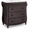 imageDelta Children Lancaster 3 Drawer Dresser with Changing Top and Interlocking Drawers  Greenguard Gold Certified GreyDark Chocolate