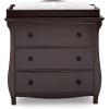 imageDelta Children Lancaster 3 Drawer Dresser with Changing Top and Interlocking Drawers  Greenguard Gold Certified GreyDark Chocolate