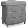 imageDelta Children Lancaster 3 Drawer Dresser with Changing Top and Interlocking Drawers  Greenguard Gold Certified GreyGrey