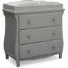 imageDelta Children Lancaster 3 Drawer Dresser with Changing Top and Interlocking Drawers  Greenguard Gold Certified GreyGrey