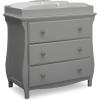 imageDelta Children Lancaster 3 Drawer Dresser with Changing Top and Interlocking Drawers  Greenguard Gold Certified GreyGrey