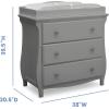 imageDelta Children Lancaster 3 Drawer Dresser with Changing Top and Interlocking Drawers  Greenguard Gold Certified GreyGrey