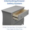 imageDelta Children Lancaster 3 Drawer Dresser with Changing Top and Interlocking Drawers  Greenguard Gold Certified GreyGrey