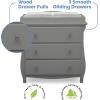 imageDelta Children Lancaster 3 Drawer Dresser with Changing Top and Interlocking Drawers  Greenguard Gold Certified GreyGrey