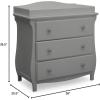 imageDelta Children Lancaster 3 Drawer Dresser with Changing Top and Interlocking Drawers  Greenguard Gold Certified GreyGrey