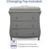 imageDelta Children Lancaster 3 Drawer Dresser with Changing Top and Interlocking Drawers  Greenguard Gold Certified GreyGrey