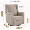 imageDelta Children Mercer Electronic Power Recliner and Swivel Glider with USB Port in LiveSmart Performance Fabric  Water Repellent ampamp Stain Resistant Dark GreySand