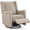 imageDelta Children Mercer Electronic Power Recliner and Swivel Glider with USB Port in LiveSmart Performance Fabric  Water Repellent ampamp Stain Resistant Dark GreySand