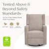 imageDelta Children Mercer Electronic Power Recliner and Swivel Glider with USB Port in LiveSmart Performance Fabric  Water Repellent ampamp Stain Resistant Dark GreySand