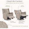 imageDelta Children Mercer Electronic Power Recliner and Swivel Glider with USB Port in LiveSmart Performance Fabric  Water Repellent ampamp Stain Resistant Dark GreySand