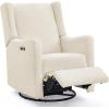 imageDelta Children Mercer Electronic Power Recliner and Swivel Glider with USB Port in LiveSmart Performance Fabric  Water Repellent ampamp Stain Resistant Dark GreyShell