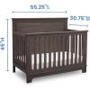 imageDelta Children Simmons Kids Slumbertime Monterey 4in1 Convertible Crib Rustic GreyRustic Grey