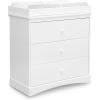 imageDelta Children Sutton 3 Drawer Dresser with Changing Top and Interlocking Drawers  Greenguard Gold Certified Bianca WhiteBianca White
