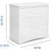 imageDelta Children Sutton 3 Drawer Dresser with Changing Top and Interlocking Drawers  Greenguard Gold Certified Bianca WhiteBianca White