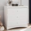 imageDelta Children Sutton 3 Drawer Dresser with Changing Top and Interlocking Drawers  Greenguard Gold Certified Bianca WhiteBianca White
