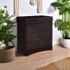 imageDelta Children Sutton 3 Drawer Dresser with Changing Top and Interlocking Drawers  Greenguard Gold Certified Bianca WhiteDark Chocolate
