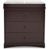 imageDelta Children Sutton 3 Drawer Dresser with Changing Top and Interlocking Drawers  Greenguard Gold Certified Bianca WhiteDark Chocolate