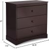 imageDelta Children Sutton 3 Drawer Dresser with Changing Top and Interlocking Drawers  Greenguard Gold Certified Bianca WhiteDark Chocolate