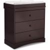 imageDelta Children Sutton 3 Drawer Dresser with Changing Top and Interlocking Drawers  Greenguard Gold Certified Bianca WhiteDark Chocolate