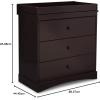 imageDelta Children Sutton 3 Drawer Dresser with Changing Top and Interlocking Drawers  Greenguard Gold Certified Bianca WhiteDark Chocolate