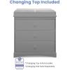 imageDelta Children Sutton 3 Drawer Dresser with Changing Top and Interlocking Drawers  Greenguard Gold Certified Bianca WhiteGrey