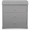imageDelta Children Sutton 3 Drawer Dresser with Changing Top and Interlocking Drawers  Greenguard Gold Certified Bianca WhiteGrey