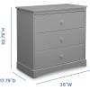 imageDelta Children Sutton 3 Drawer Dresser with Changing Top and Interlocking Drawers  Greenguard Gold Certified Bianca WhiteGrey