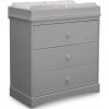 imageDelta Children Sutton 3 Drawer Dresser with Changing Top and Interlocking Drawers  Greenguard Gold Certified Bianca WhiteGrey