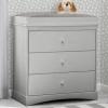 imageDelta Children Sutton 3 Drawer Dresser with Changing Top and Interlocking Drawers  Greenguard Gold Certified Bianca WhiteGrey