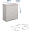 imageDelta Children Sutton 3 Drawer Dresser with Changing Top and Interlocking Drawers  Greenguard Gold Certified Bianca WhiteWhite