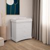 imageDelta Children Sutton 3 Drawer Dresser with Changing Top and Interlocking Drawers  Greenguard Gold Certified Bianca WhiteWhite
