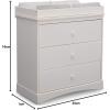 imageDelta Children Sutton 3 Drawer Dresser with Changing Top and Interlocking Drawers  Greenguard Gold Certified Bianca WhiteWhite