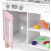 imageDelta Children Tiny Chef Play Kitchen  Toy Kitchen Playset with Realistic Knobs That TurnClick Oven Sink Microwave and 15 Pieces of Play Food GreenPink