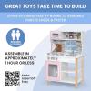 imageDelta Children Tiny Chef Play Kitchen  Toy Kitchen Playset with Realistic Knobs That TurnClick Oven Sink Microwave and 15 Pieces of Play Food GreenPink