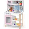 imageDelta Children Tiny Chef Play Kitchen  Toy Kitchen Playset with Realistic Knobs That TurnClick Oven Sink Microwave and 15 Pieces of Play Food GreenPink