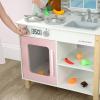 imageDelta Children Tiny Chef Play Kitchen  Toy Kitchen Playset with Realistic Knobs That TurnClick Oven Sink Microwave and 15 Pieces of Play Food GreenPink