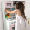 imageDelta Children Tiny Chef Play Kitchen  Toy Kitchen Playset with Realistic Knobs That TurnClick Oven Sink Microwave and 15 Pieces of Play Food GreenPink