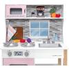 imageDelta Children Tiny Chef Play Kitchen  Toy Kitchen Playset with Realistic Knobs That TurnClick Oven Sink Microwave and 15 Pieces of Play Food GreenPink