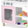 imageDelta Children Tiny Chef Play Kitchen  Toy Kitchen Playset with Realistic Knobs That TurnClick Oven Sink Microwave and 15 Pieces of Play Food GreenPink